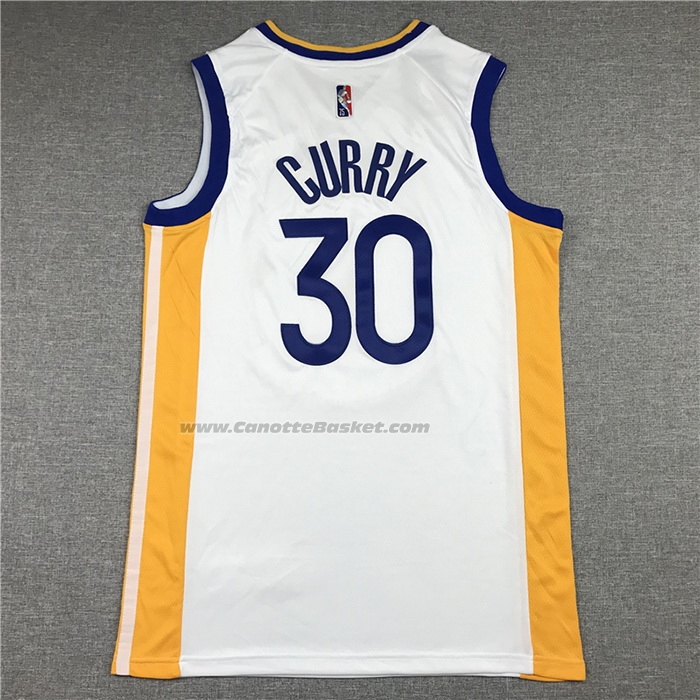 Maglia Golden State Warriors Stephen Curry NO 30 Association 2021-22 Bianco